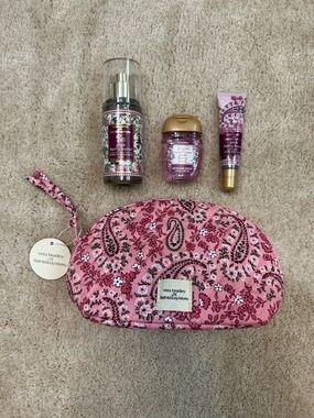 Vera Bradley x Bath & Body Works Pink Paisley Berry Pink Burst 4 Piece Set
